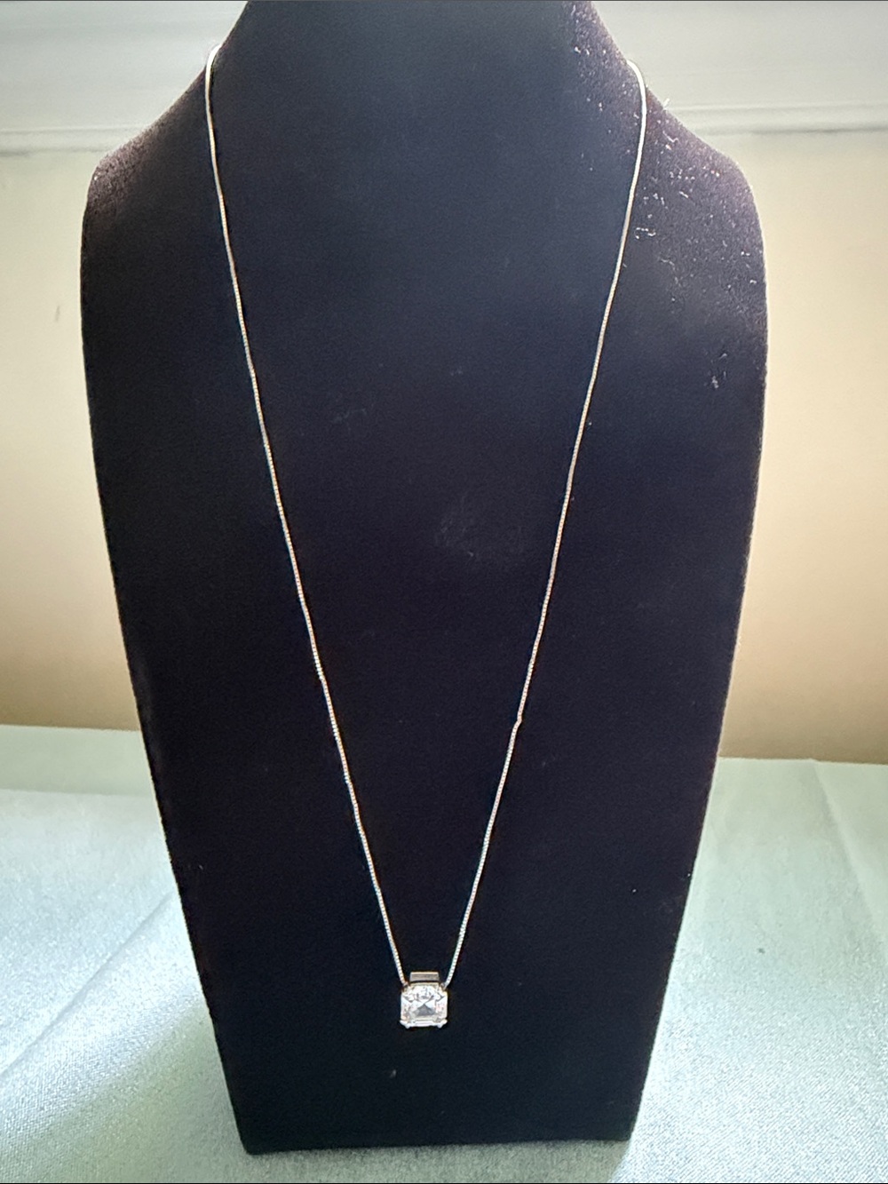 Diamonique Elegant sterling silver Pendant Necklace